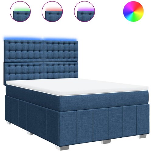 Maison Chic Box spring postelja - Vzmetna postelja z vzmetnico modra 140x200 cm blago SL23599, (21879903) Cene