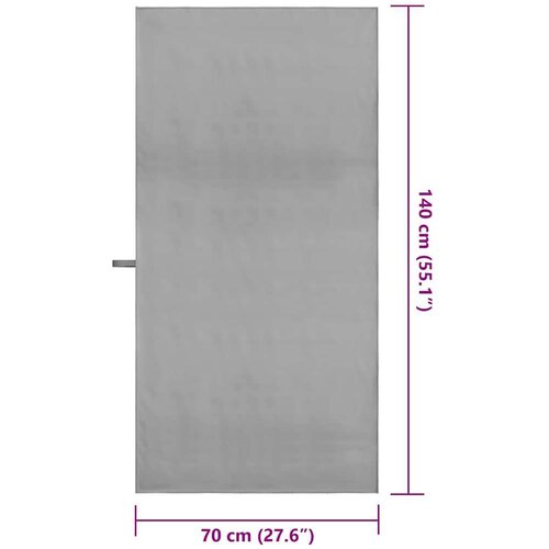 VidaXL Sportski Ručnici 2 pcs Tamno siva 140 x 70 cm Slike
