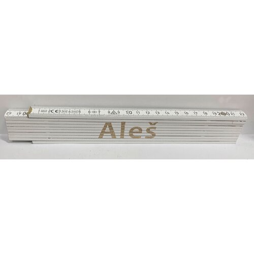 HEKA Zložljiv meter Heka (napis: Aleš, bele barve, 2 m) Cene