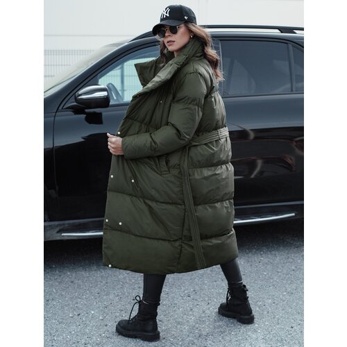 DStreet Women's long quilted winter coat FAVI green Cene