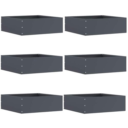 vidaXL Robovi trave 6 pcs Antracit 40 x 40 x 13 cm Jeklo Cene
