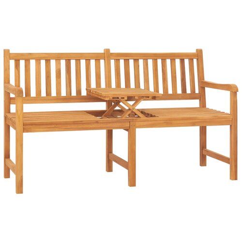 VidaXL Vrtna klop za 3 osebe z mizico 150 cm trdna tikovina Slike