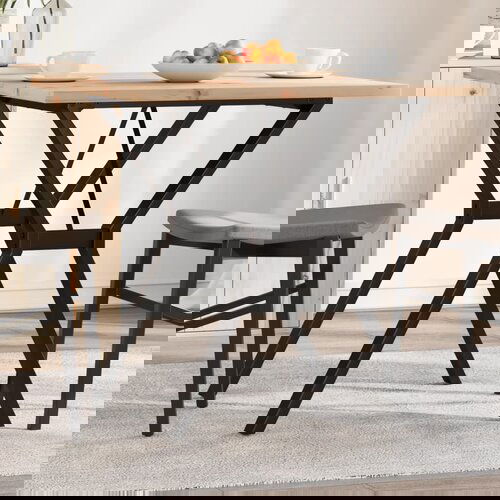 vidaXL Jedilna miza Y okvir 80x80x75,5 cm trdna borovina lito železo Cene