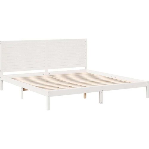VidaXL Dugi okvir kreveta bez madraca bijeli 180 x 220 cm masivno drvo Slike