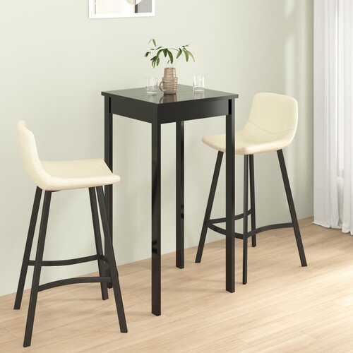 VidaXL Barski stol MDF crni 55 x 55 x 107 cm Slike