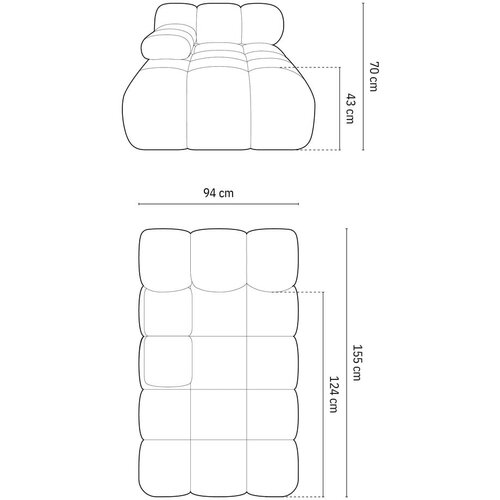 Micadoni zelen modul za sedežno garnituro iz tkanine boucl&amp;eacute; (levi kot) bellis &amp;ndash; home Slike