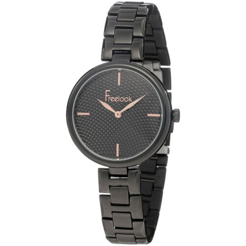 Freelook ženski eiffel crni elegantni ručni sat sa crnim metalnim kaišem Cene