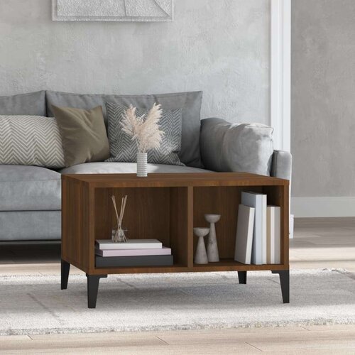  Klubska mizica rjav hrast 60x50x36,5 cm inženirski les, (20714385) Slike