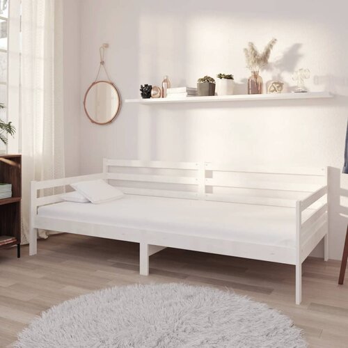 The Living Store Dnevna postelja bela trdna borovina 90x200 cm - Dnevna Postelja, (21509058) Cene