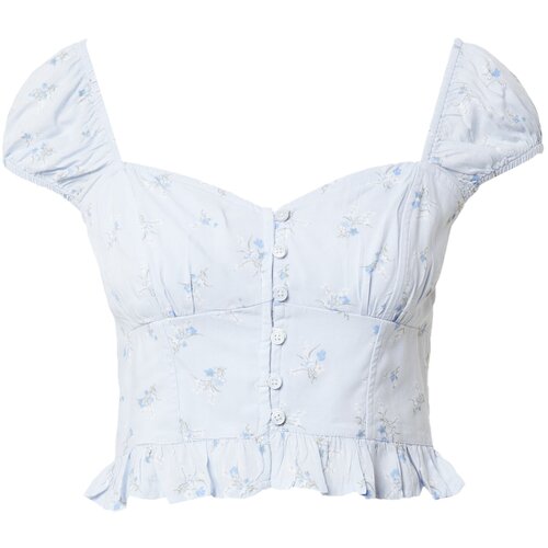 Hollister Bluza azur / svetlo modra / zelena / bela Slike