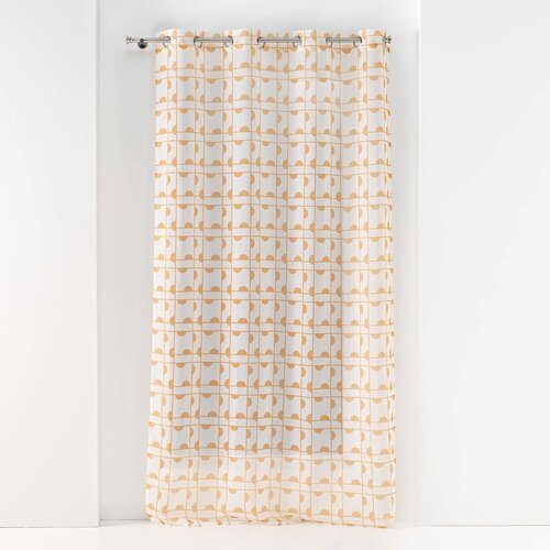 Douceur d int&amp;eacute;rieur PANNEAU A OEILLETS 140 x 240 CM VOILE SABLE IMPRIME GABI MIEL Ružičasta Slike