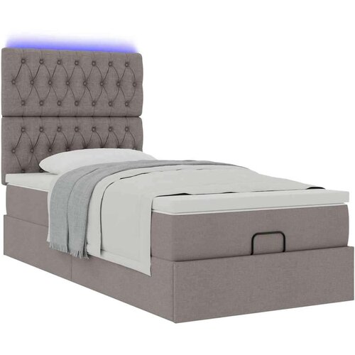 VidaXL otomanski okvir kreveta s madraca smeđesivi 90x190cm tkanine Slike
