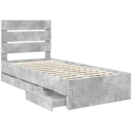  Okvir za krevet s ladicama Betonski sivi 75 x 190 cm - Beton siva 75 x 190 cm Slike