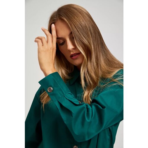 Marisse Emerald Shirt With Decorative Buttons Slike