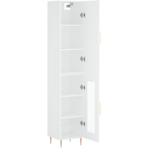  Visoka komoda bijeli 34,5x34x180 cm od konstruiranog drva Slike