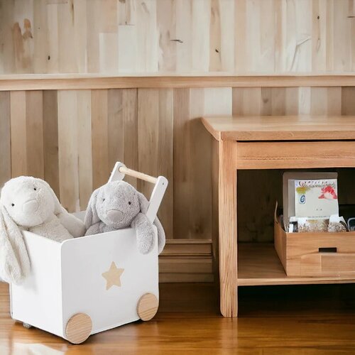 Kinder Home kutija za igracke sa tockicima drvena bela ( JVTR-3330 ) Slike