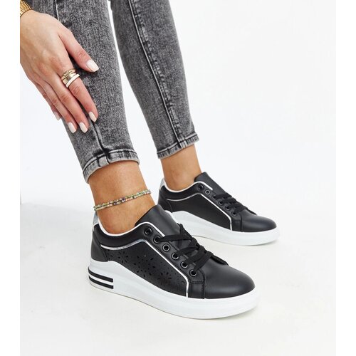 Gemre Black lace-up sneakers with glitter Zorka Cene