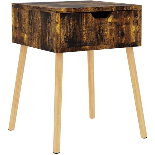 Maison Chic Nočna omarica - Nočna miza dimljeni hrast 40x40x56 cm inženirski les, (21689294) Slike