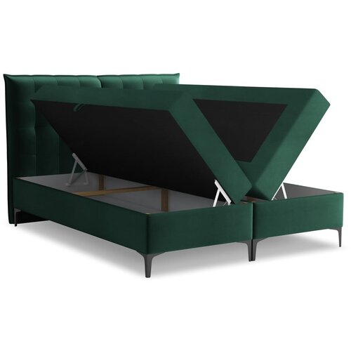 Makamii Tamno zeleni boxspring krevet s prostorom za odlaganje 160x200 cm Mikana &amp;ndash; Slike