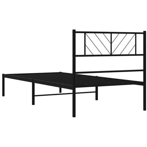  Metalni okvir za krevet s uzglavljem crni 107x203 cm Slike