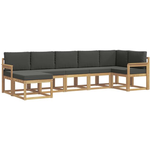vidaXL Zunanja garnitura za sedenje 7 pcs Bela in antracit Poliester, (5000282039) Cene