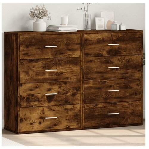 vidaXL Komoda 2 kom boja dimljenog hrasta 60x31x84cm konstruirano drvo Cijene