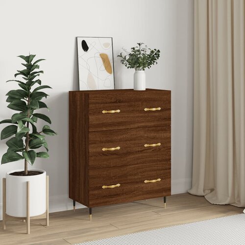 VidaXL Komoda rjavi hrast 69,5x34x90 cm inženirski les Slike