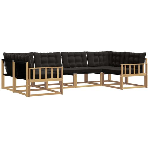 vidaXL Zunanja garnitura za sedenje z blazino 6 pcs Bela in črna, (5000272093) Cene