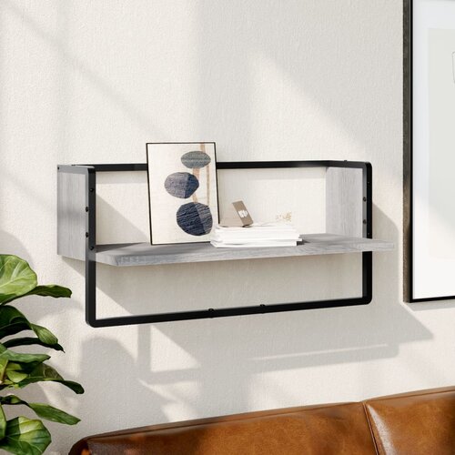 vidaXL Stenska polica s prečko siva sonoma 65x25x30 cm Cene