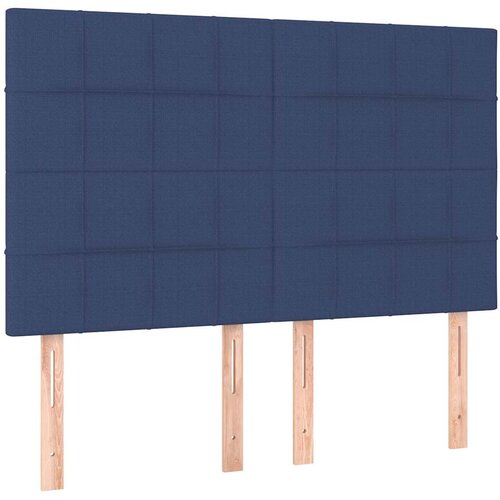  Krevet s oprugama i madracem plavi 140 x 190 cm od tkanine Slike