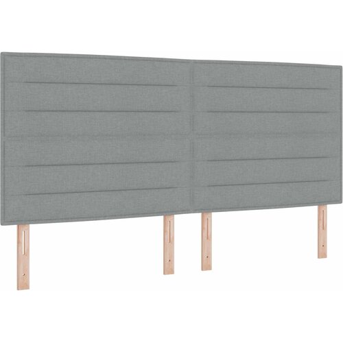  Boxspring krevet s madracem Svjetlosiva 200 x 200 cm Tkanina Slike