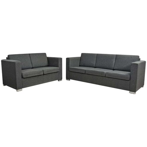  Dvodijelni set sofa od tkanina tamnosivi Slike