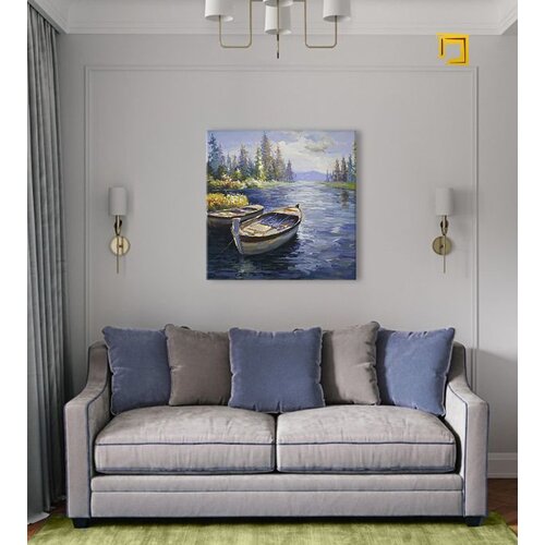  Slike na platnu brod u luci 1-dijelna XOBCHZH6286E1 (autorske) Slike