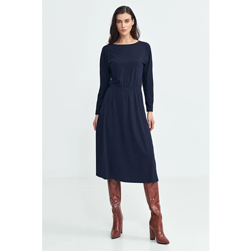 Nife Woman's Dress S259 Navy Blue