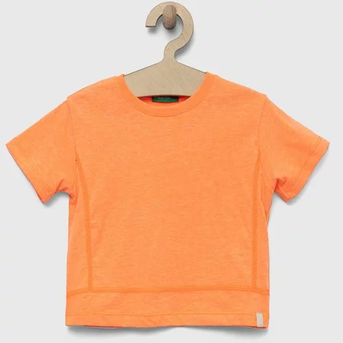 United Colors Of Benetton Dječja majica kratkih rukava boja: narančasta, glatki model