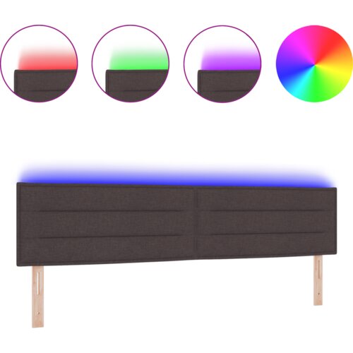  LED uzglavlje s dizajnerskim linijama tamno smeđe 100 cm tkanina Slike