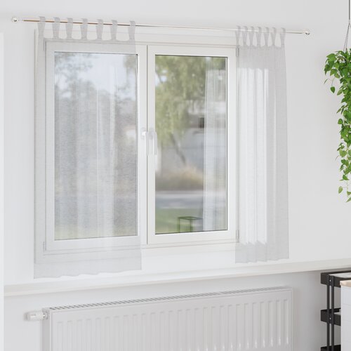 vidaXL Zavese z zavesami 2 pcs Svetlo siva 140 x 175 cm Poliester Cene