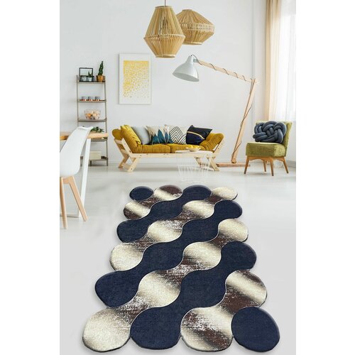 circle - Gold Gold Dark Blue Beige Carpet (100 x 200) Slike