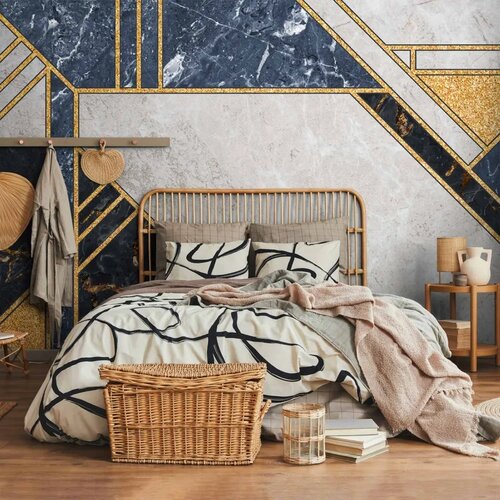  Foto tapeta - Expressive Pattern in Gold and Garnet 100x70 Standard Slike