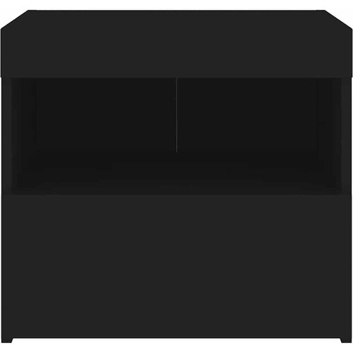  Noćni ormarići s LED svjetlima 2 kom crni 50 x 40 x 45 cm Slike