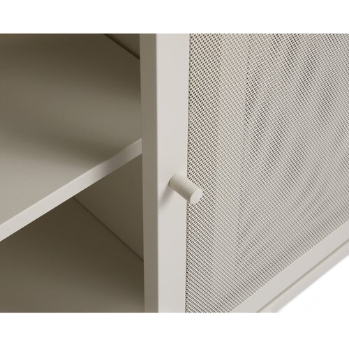 Unique Furniture Bela kovinska nizka komoda z drsnimi vrati 160x75 cm Veep &amp;ndash; Slike
