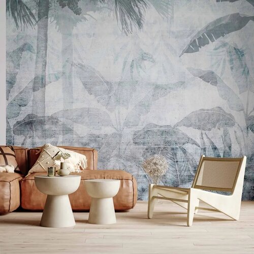  Foto tapeta - Vanishing jungle - landscape of exotic nature in blue tones 150x105 Premium Cijene