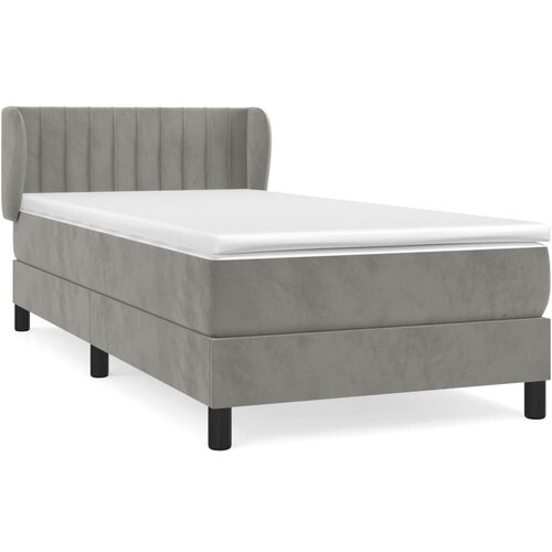 Maison Chic Box spring postelja - Vzmetna postelja z vzmetnico svetlo siva 100x200 cm žamet SL7914, (21901768) Cene