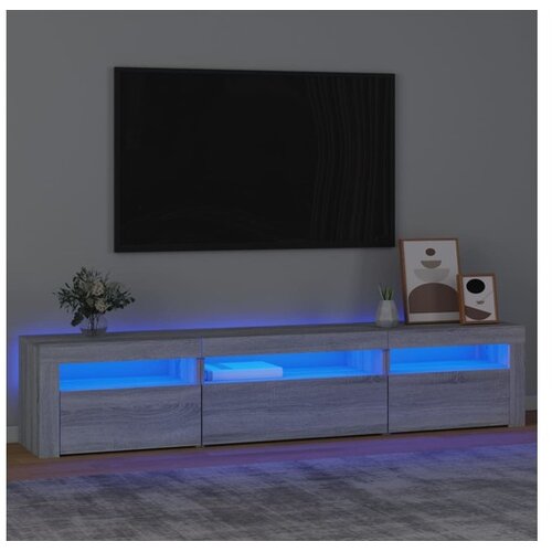  TV ormarić s LED svjetlima boja hrasta sonome 195x35x40 cm Cene