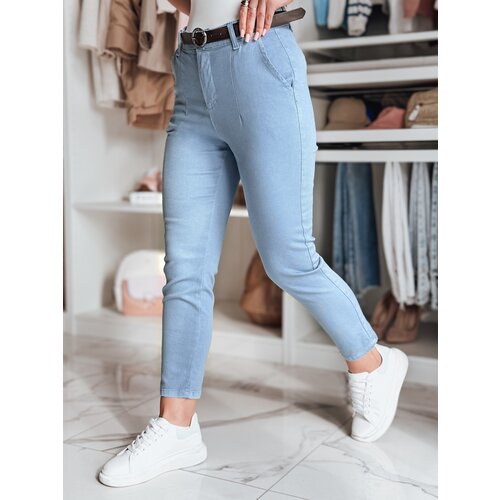 DStreet Spodnie damskie slim fit z paskiem TAIRONIK niebieskie Cijene