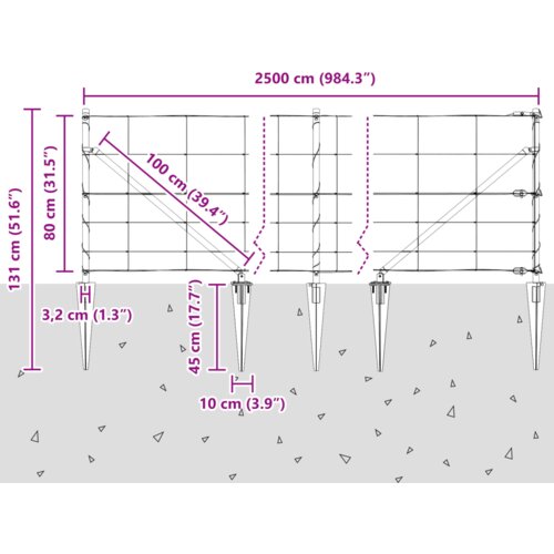 VidaXL Ograda za polje 0,8x25 m Pocinčani čelik Slike