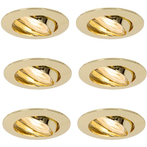 QAZQA Komplet 6 vgradnih reflektorjev medenina GU10 35 mm - Edu Slike