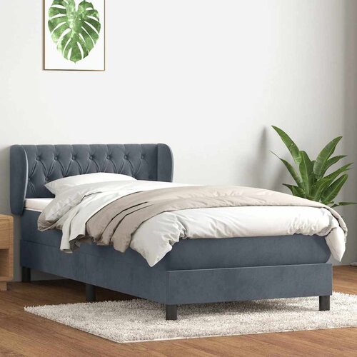 vidaXL Box spring krevet s madracem tamnosivi 80 x 220 cm baršunasti Cene