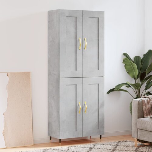 vidaXL Visoka komoda betonsko siva 69,5x34x180 cm inženirski les Cene