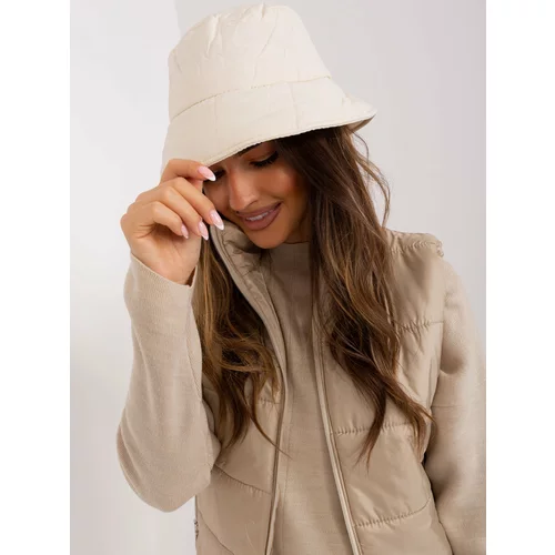 Fashion Hunters Light beige bucket cap with stitching
